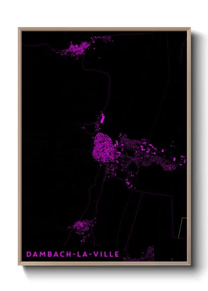 Une affiche de carte sur Dambach-la-Ville