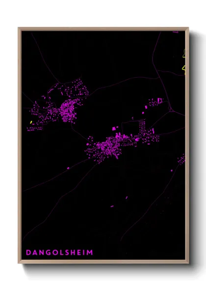 Une affiche de carte sur Dangolsheim