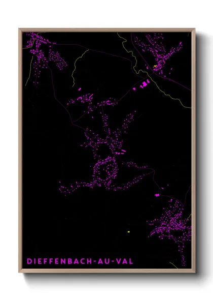 Une affiche de carte sur Dieffenbach-au-Val