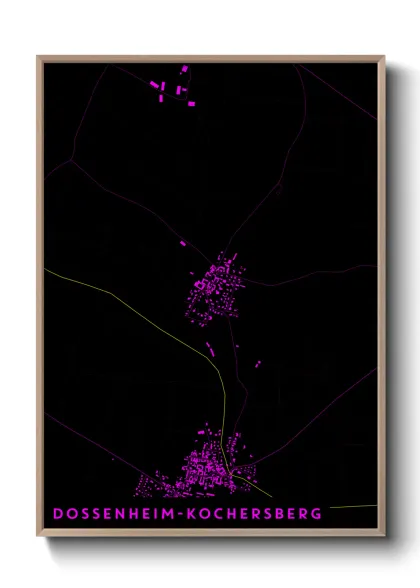 Une affiche de carte sur Dossenheim-Kochersberg
