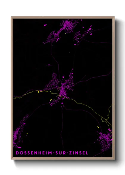 Une affiche de carte sur Dossenheim-sur-Zinsel