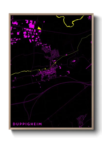 Une affiche de carte sur Duppigheim