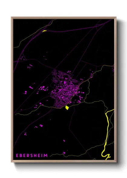 Une affiche de carte sur Ebersheim