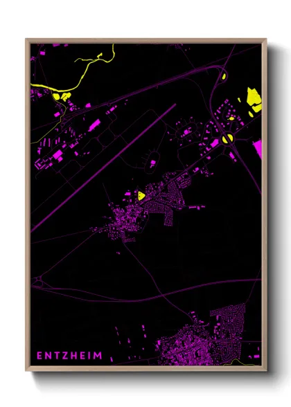 Une affiche de carte sur Entzheim