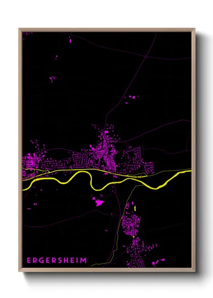 Une affiche de carte sur Ergersheim