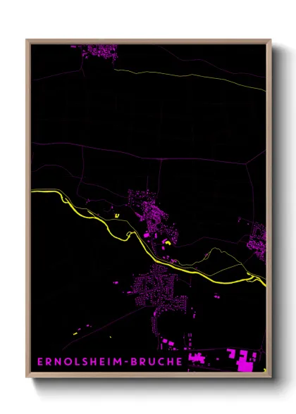 Une affiche de carte sur Ernolsheim-Bruche