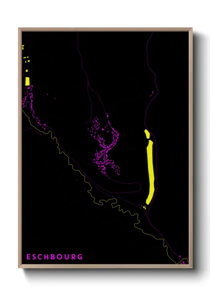 Une affiche de carte sur Eschbourg