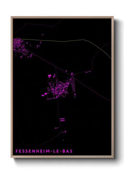 Une affiche de carte sur Fessenheim-le-Bas