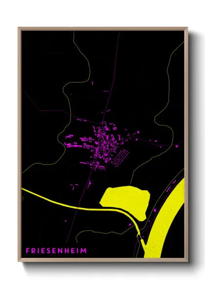 Une affiche de carte sur Friesenheim