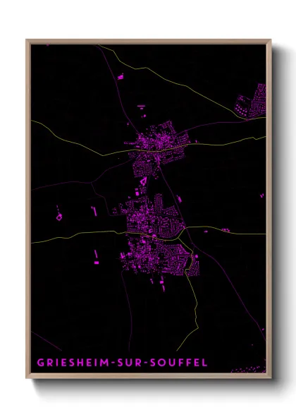 Une affiche de carte sur Griesheim-sur-Souffel