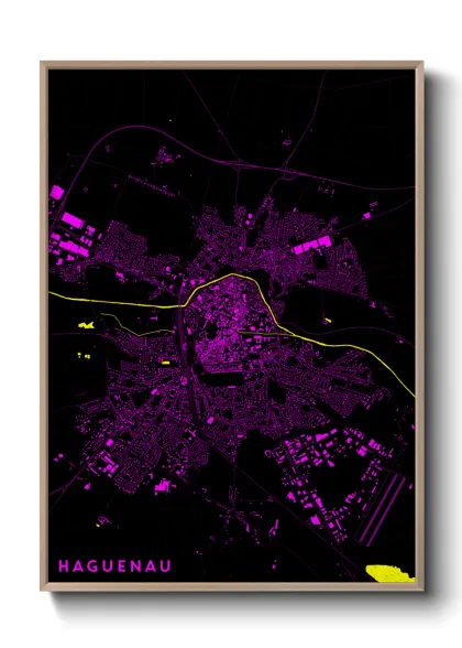 Une affiche de carte sur Haguenau