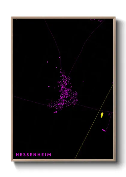 Une affiche de carte sur Hessenheim