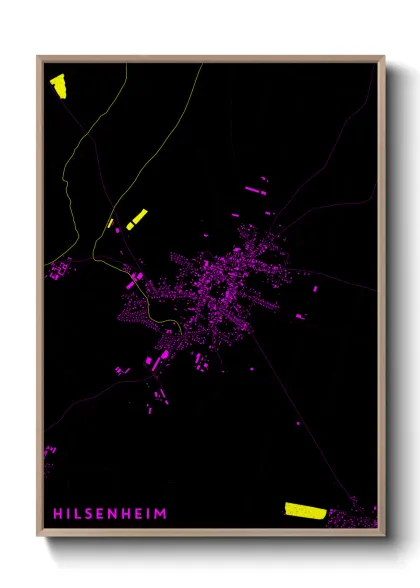 Une affiche de carte sur Hilsenheim