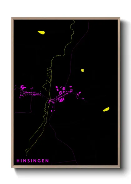 Une affiche de carte sur Hinsingen