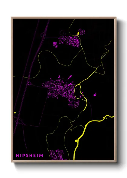 Une affiche de carte sur Hipsheim