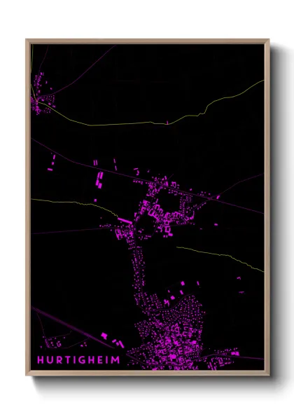 Une affiche de carte sur Hurtigheim