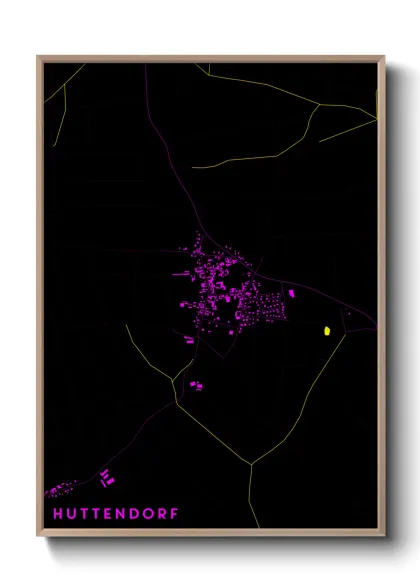 Une affiche de carte sur Huttendorf