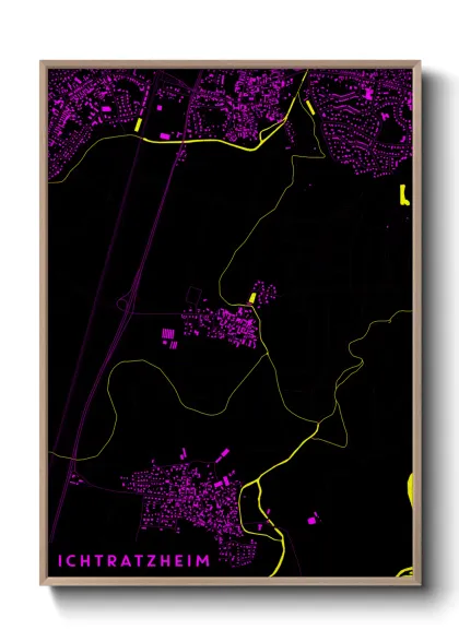 Une affiche de carte sur Ichtratzheim