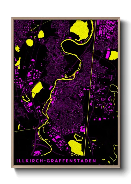 Une affiche de carte sur Illkirch-Graffenstaden