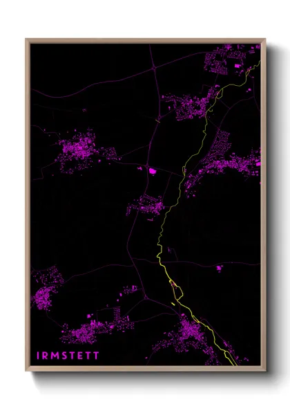 Une affiche de carte sur Irmstett