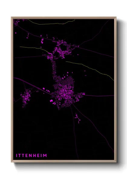 Une affiche de carte sur Ittenheim