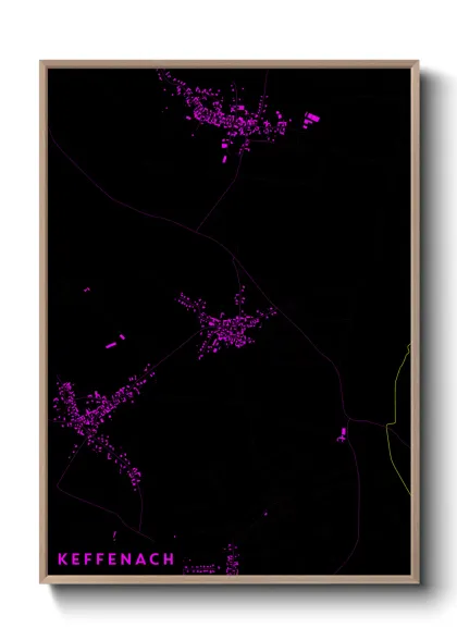 Une affiche de carte sur Keffenach