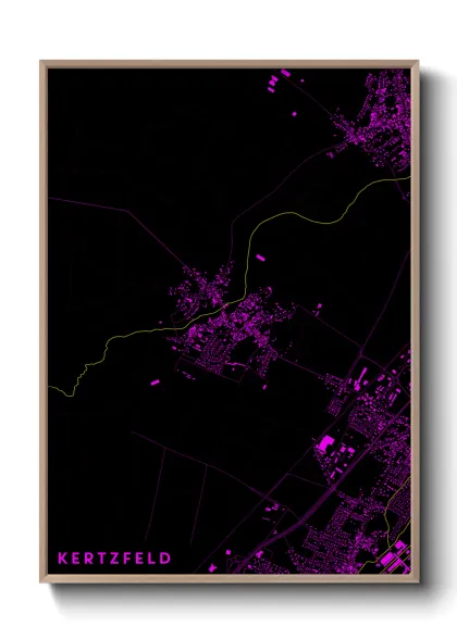 Une affiche de carte sur Kertzfeld