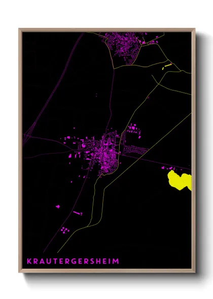 Une affiche de carte sur Krautergersheim