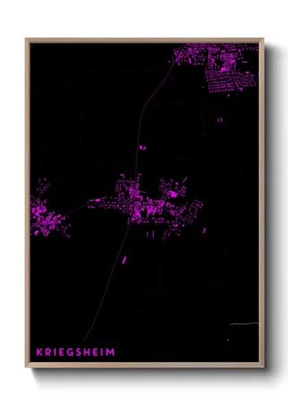 Une affiche de carte sur Kriegsheim