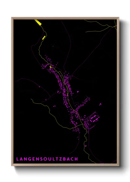 Une affiche de carte sur Langensoultzbach