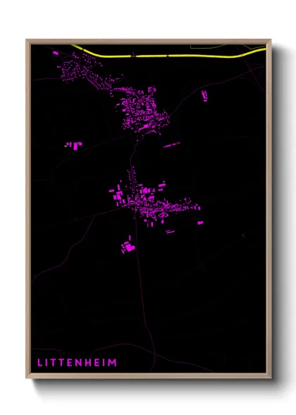 Une affiche de carte sur Littenheim