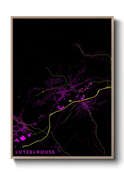 Une affiche de carte sur Lutzelhouse