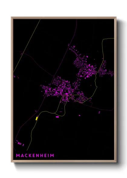 Une affiche de carte sur Mackenheim