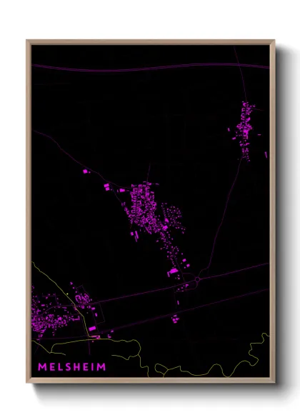 Une affiche de carte sur Melsheim