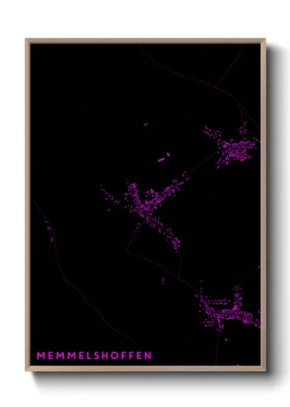 Une affiche de carte sur Memmelshoffen