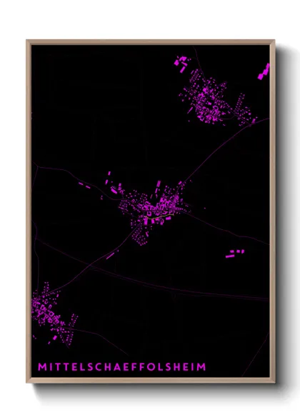Une affiche de carte sur Mittelschaeffolsheim