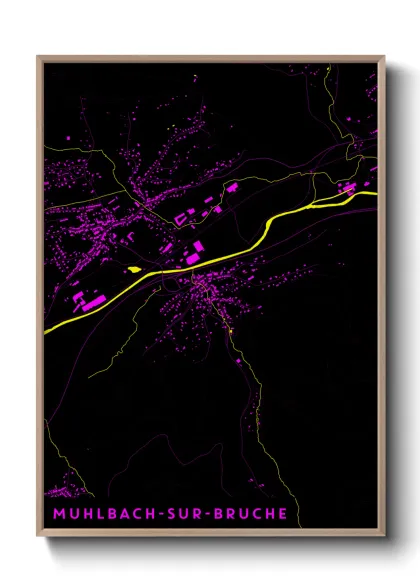 Une affiche de carte sur Muhlbach-sur-Bruche