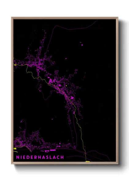 Une affiche de carte sur Niederhaslach
