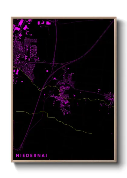 Une affiche de carte sur Niedernai