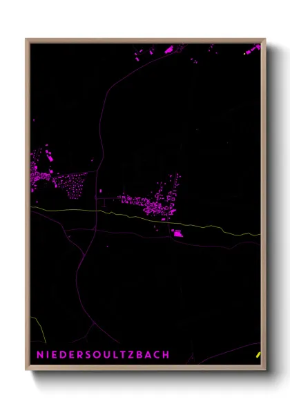 Une affiche de carte sur Niedersoultzbach