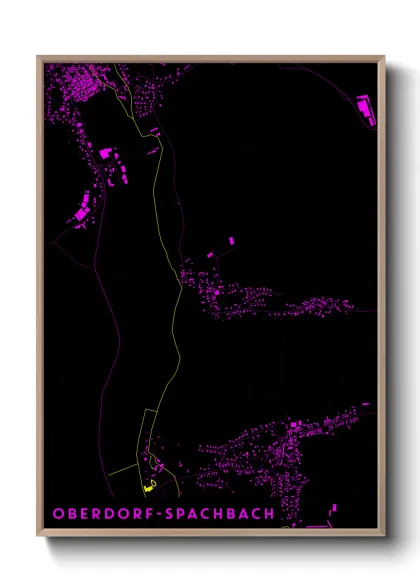 Une affiche de carte sur Oberdorf-Spachbach