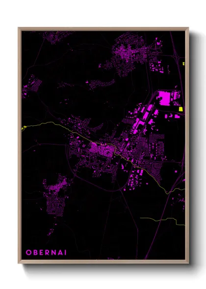 Une affiche de carte sur Obernai