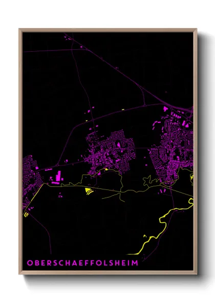 Une affiche de carte sur Oberschaeffolsheim