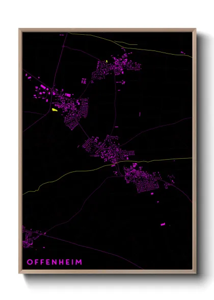 Une affiche de carte sur Offenheim