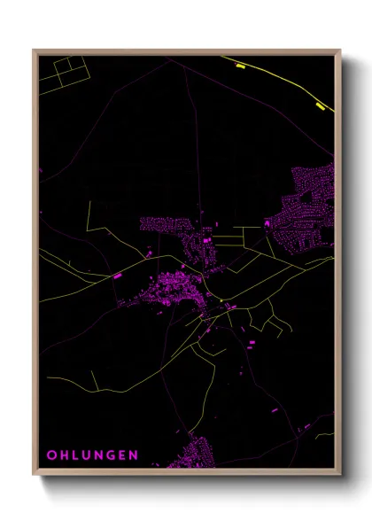 Une affiche de carte sur Ohlungen