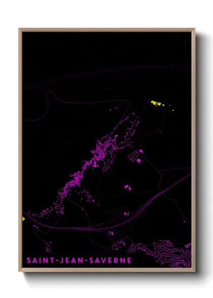 Une affiche de carte sur Saint-Jean-Saverne