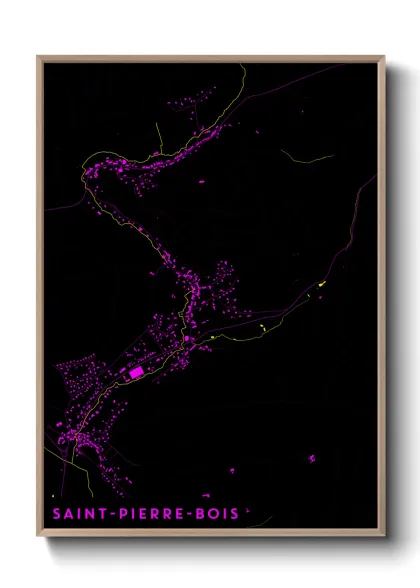 Une affiche de carte sur Saint-Pierre-Bois