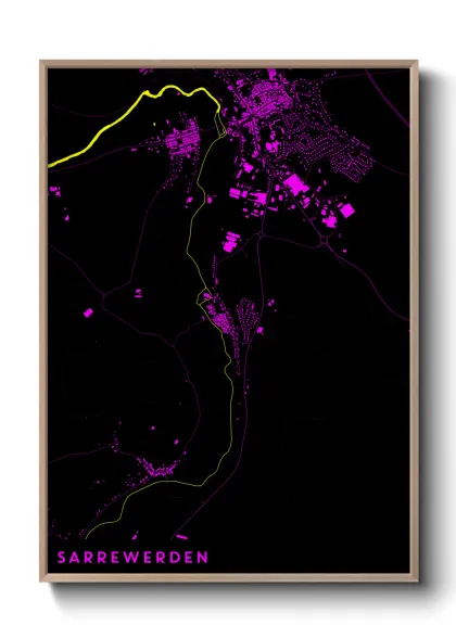 Une affiche de carte sur Sarrewerden