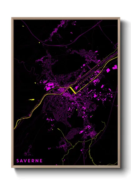 Une affiche de carte sur Saverne