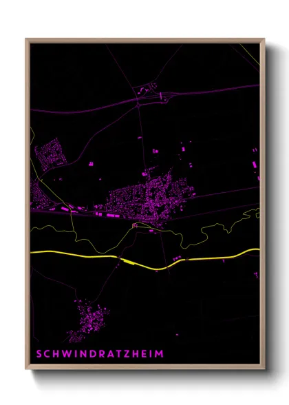 Une affiche de carte sur Schwindratzheim